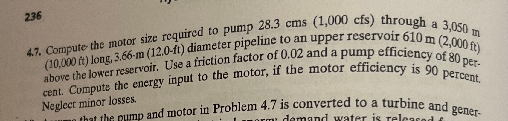 2 3 6 4 . 7 . Compute the motor size required to