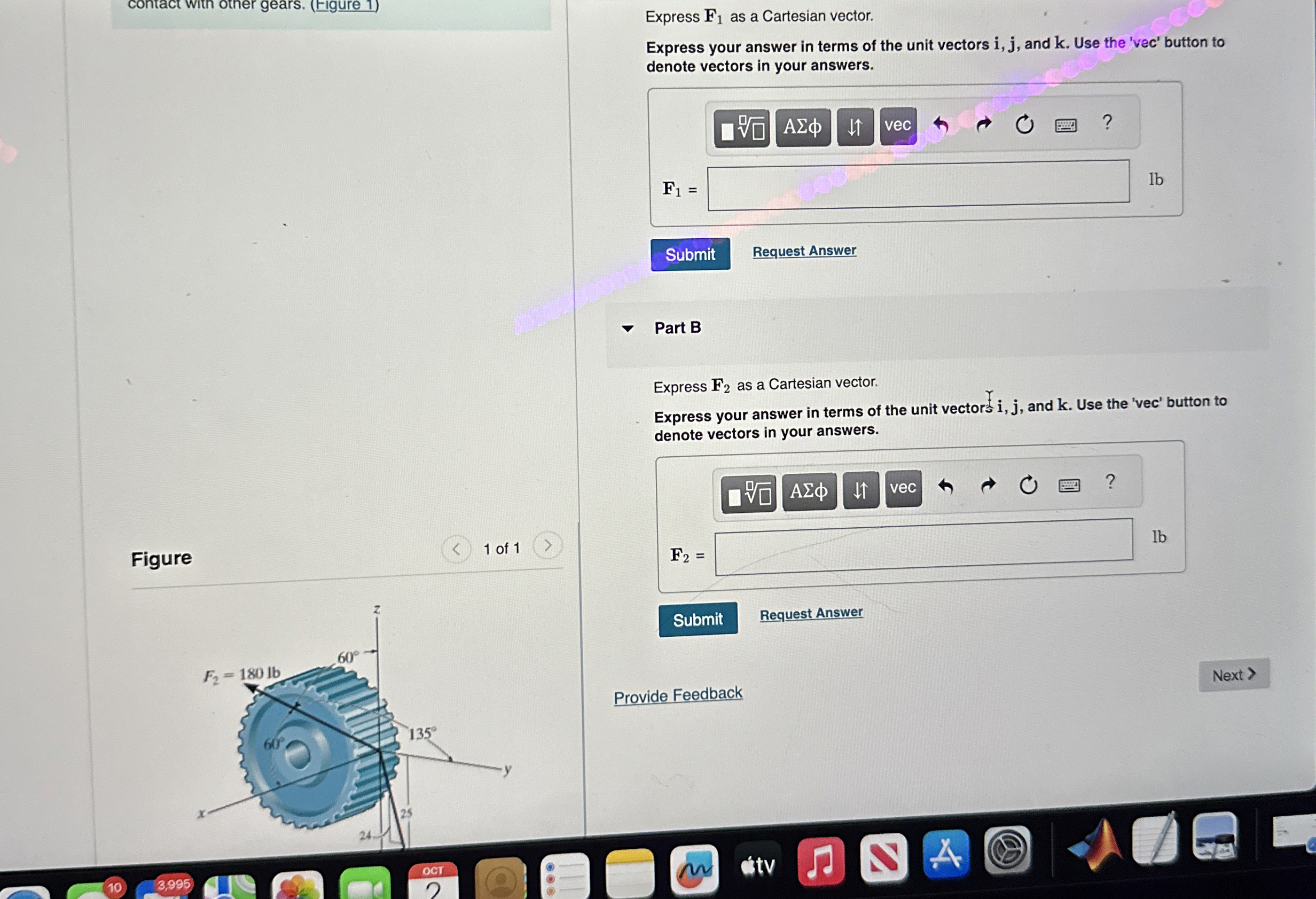 Express F 1 as a Cartesian vector. Express your