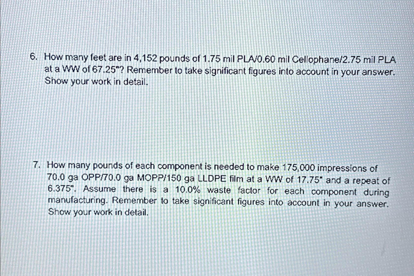 How many feet are in 4 , 1 5 2 pounds of 1 . 7 5