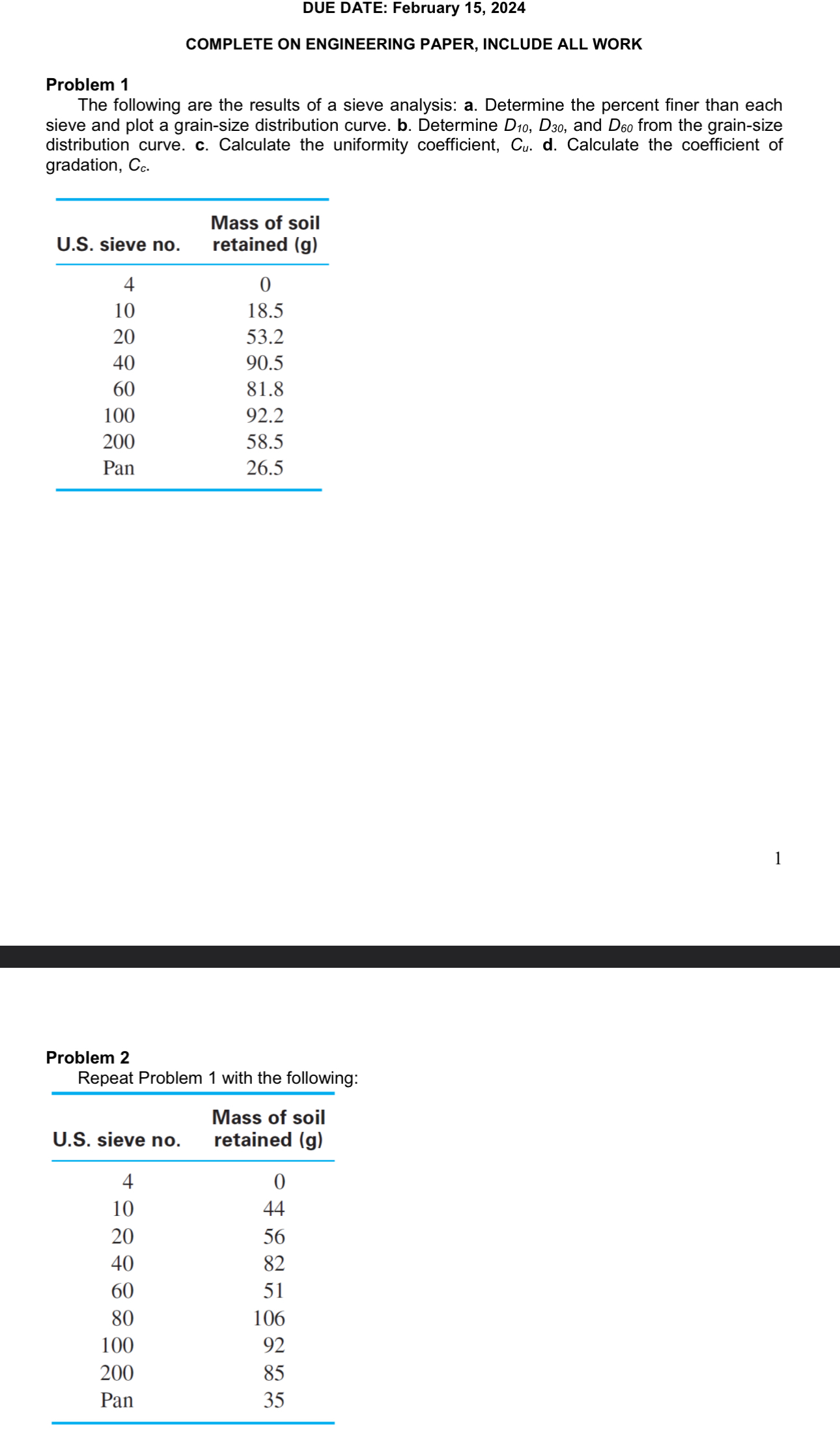 DUE DATE: February 1 5 , 2 0 2 4 COMPLETE ON