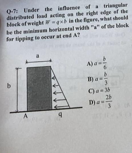 Q - 7 : Under the influence of a triangular