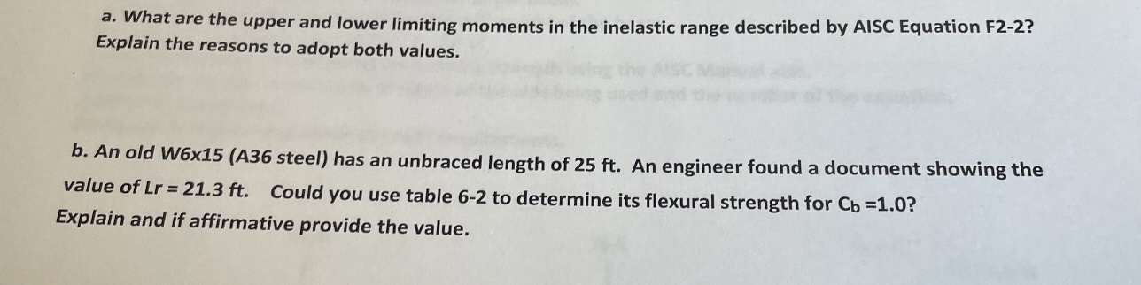 a . What are the upper and lower limiting moments