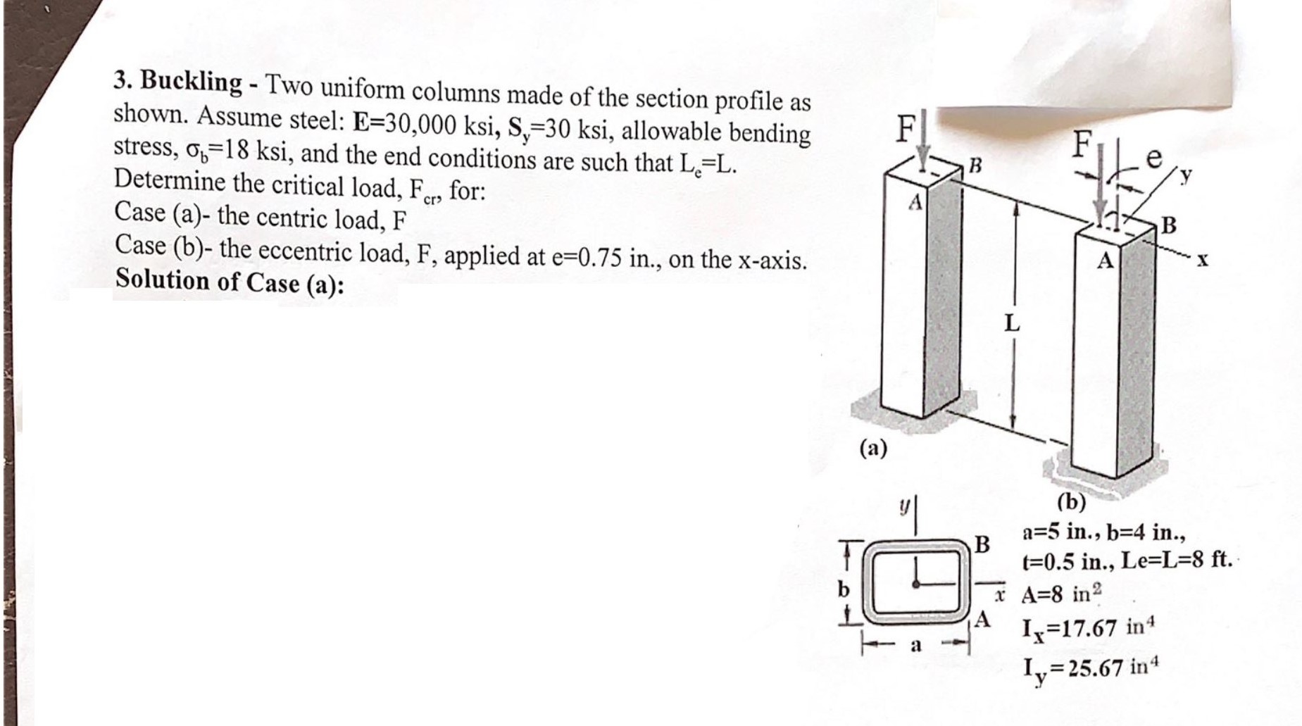Buckling - Two uniform columns made of the