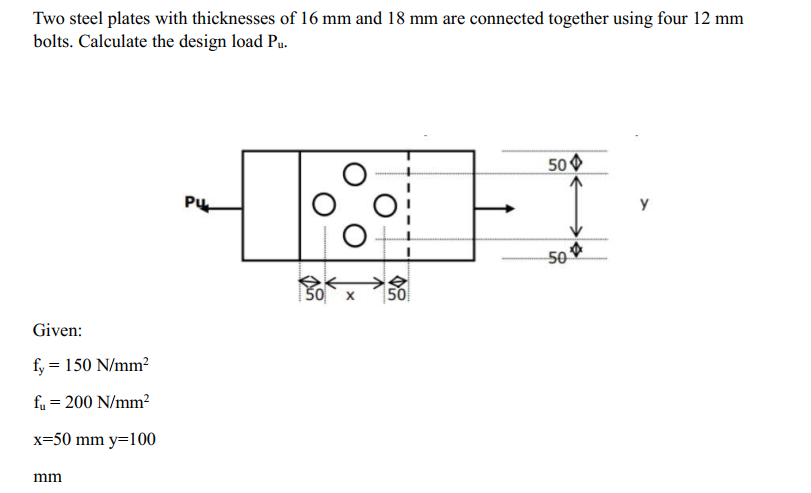 Two steel plates with thicknesses of 1 6 m m and
