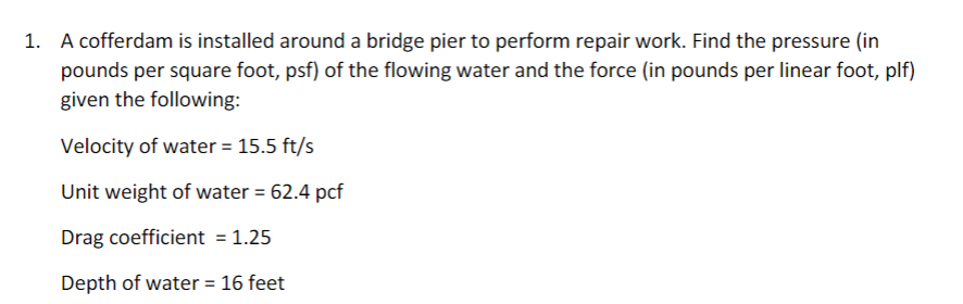 A cofferdam is installed around a bridge pier to