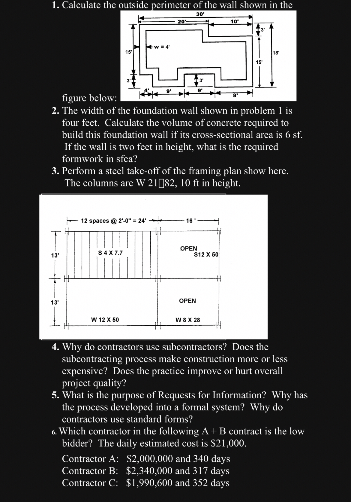 Calculate the outside nerimeter of the wall shown