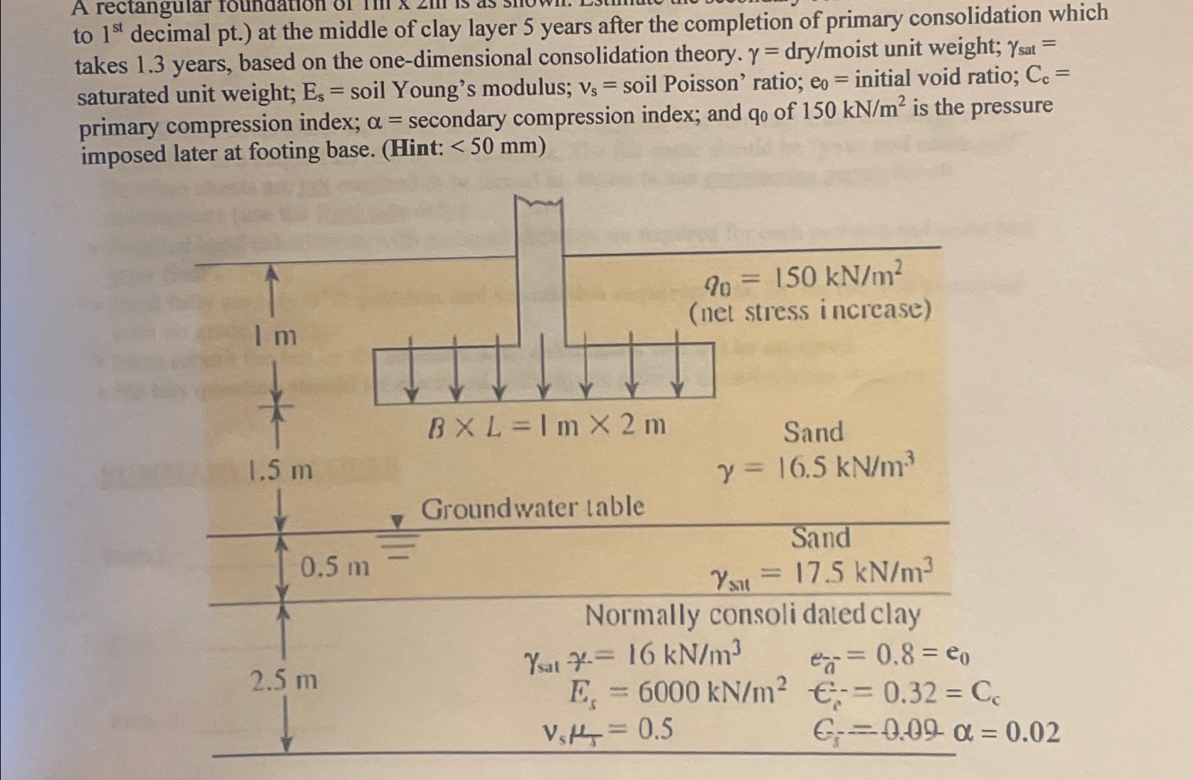 to 1 s t decimal pt . ) at the middle of clay