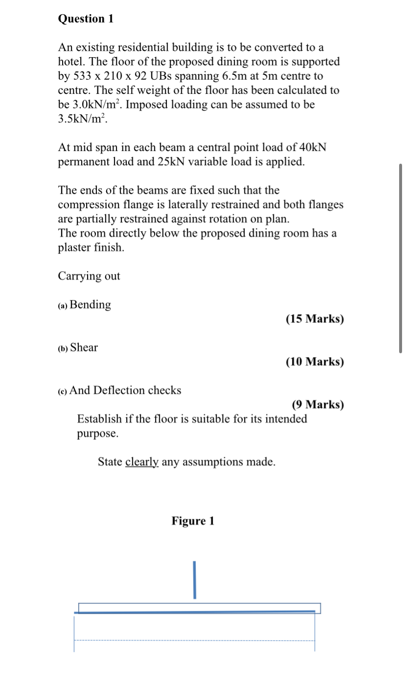 Question 1 An existing residential building is to