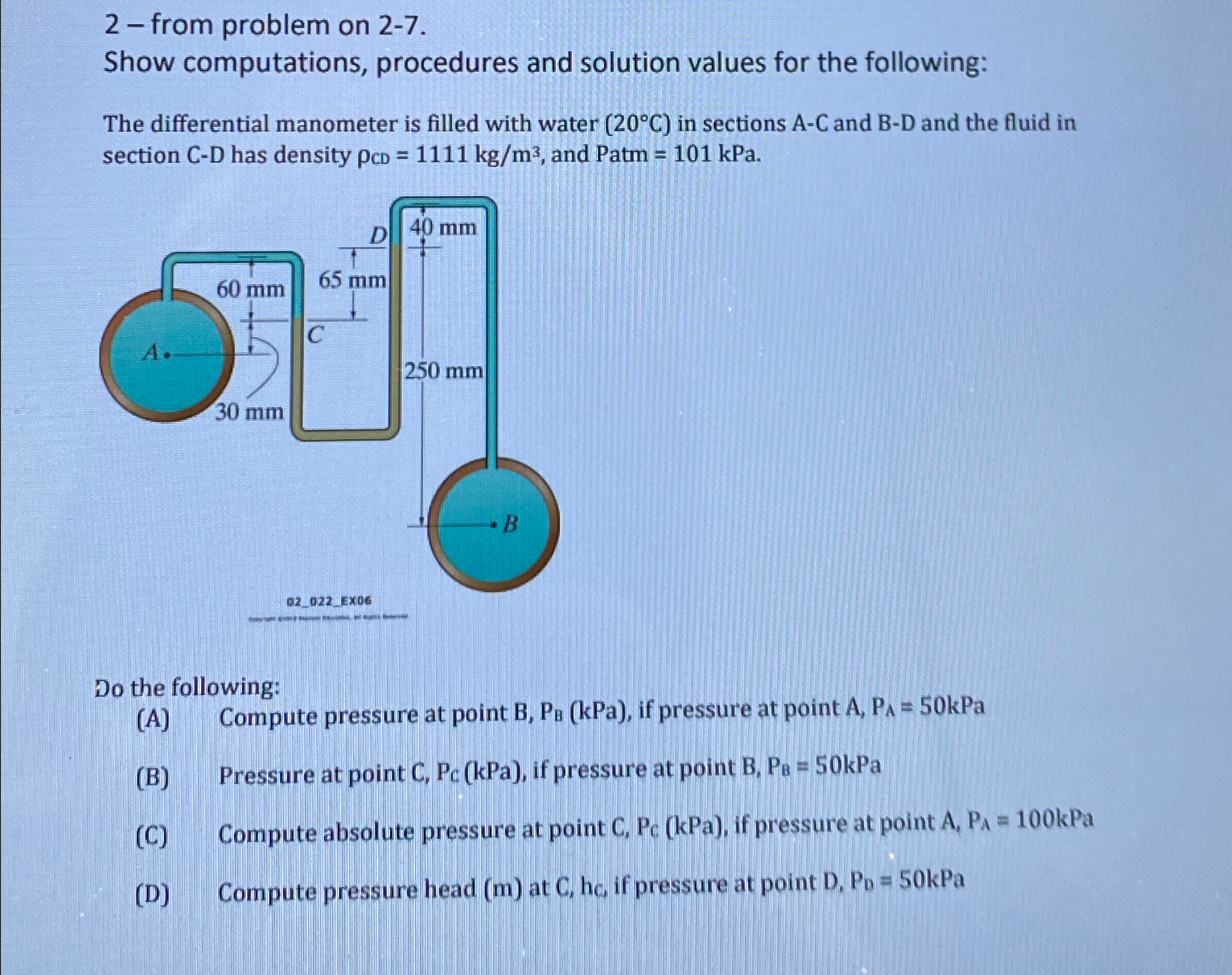 2 - from problem on 2 - 7 . Show computations,