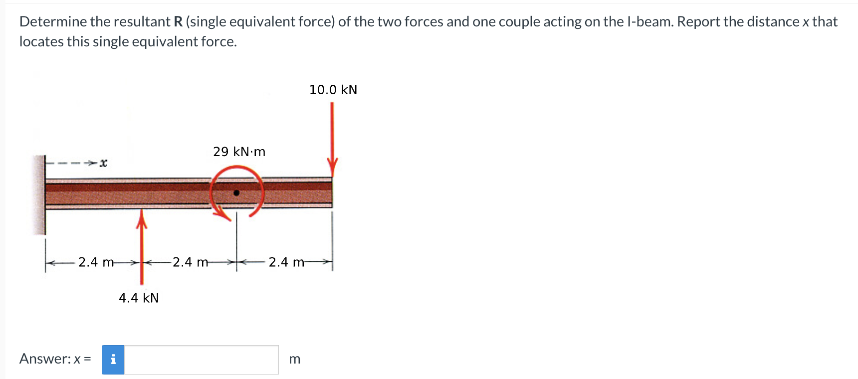 Determine the resultant R ( single equivalent
