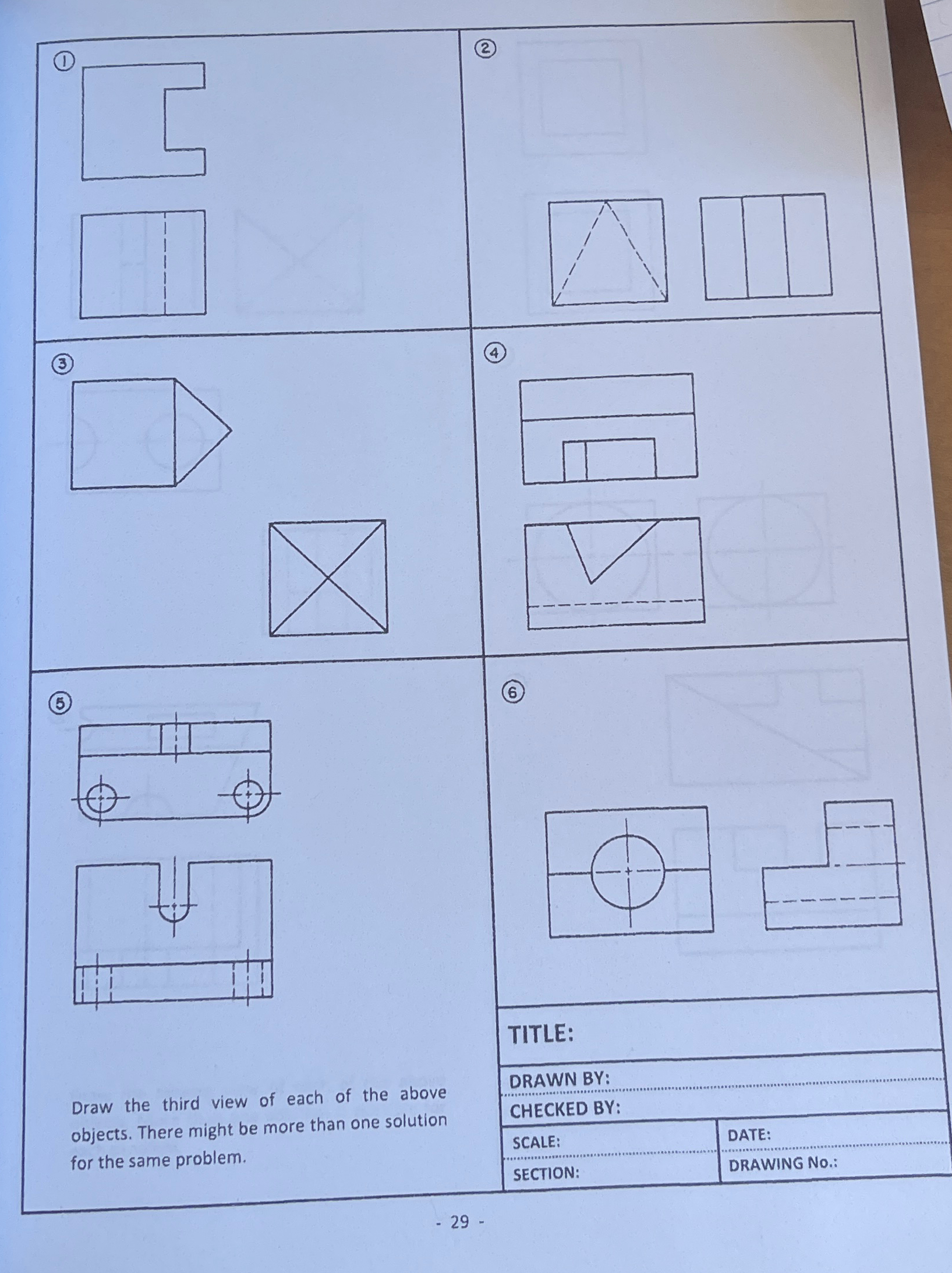 ( 1 ) ( 2 ) ( 3 ) ( 4 ) ( 5 ) ( 6 ) Draw the
