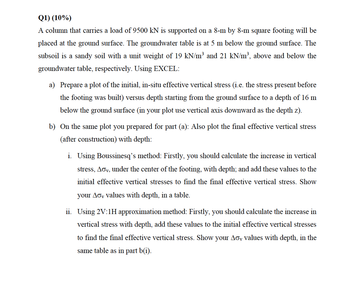 Q 1 ) ( 1 0 % ) A column that carries a load of 9