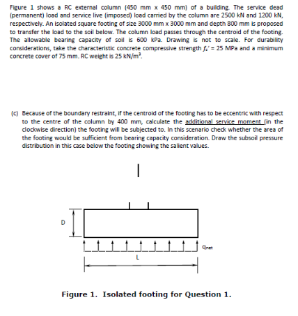 Figure 1 shows a RC external column ( 4 5 0 m m 4
