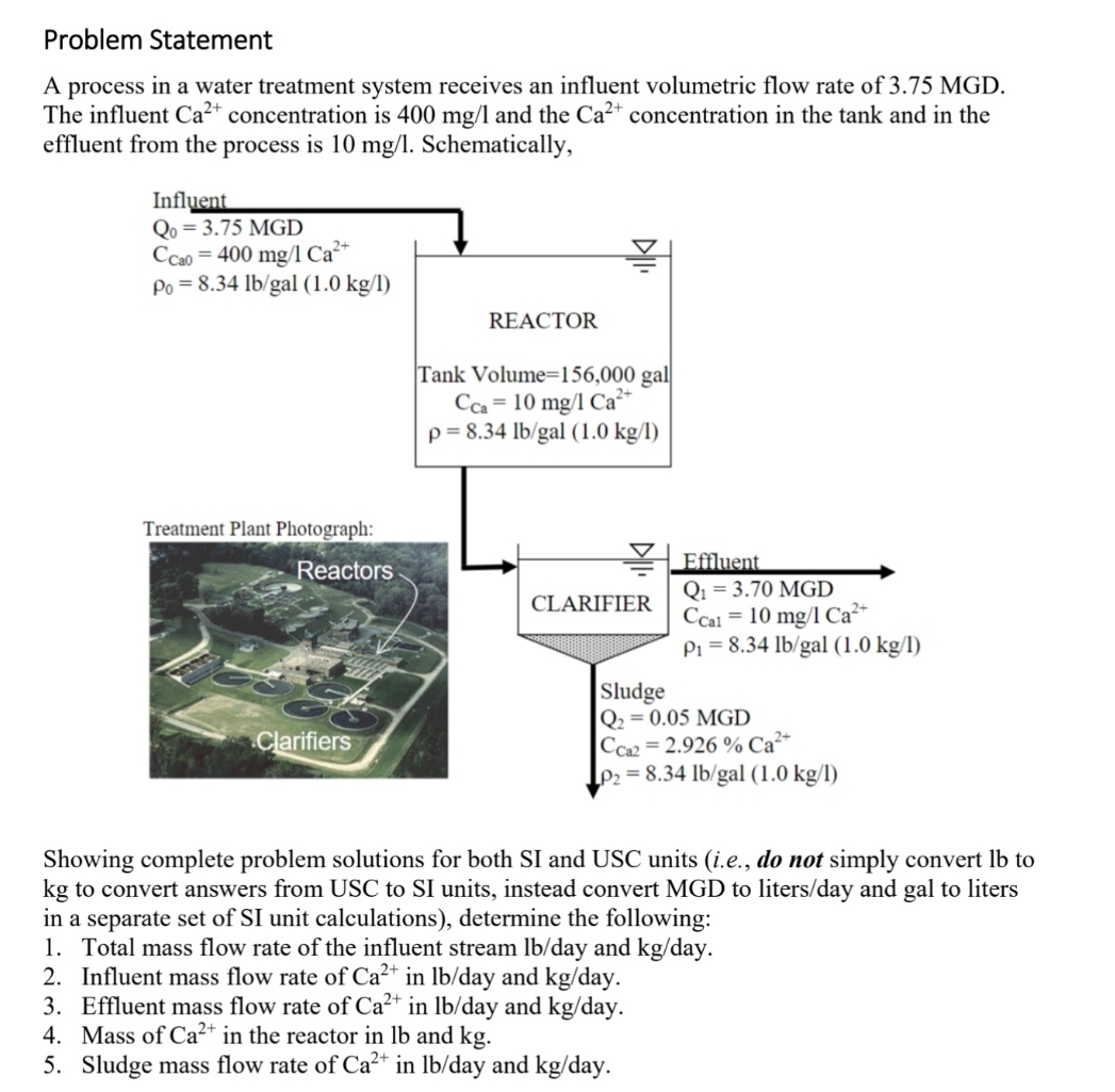 Problem Statement A process in a water treatment