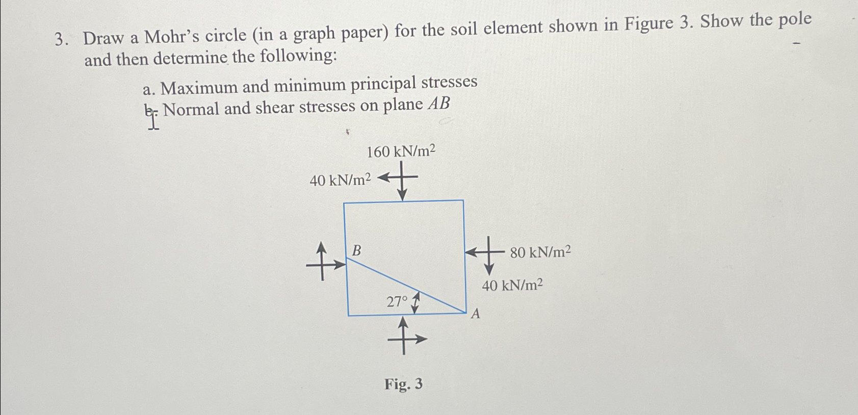 Draw a Mohr's circle ( in a graph paper ) for the