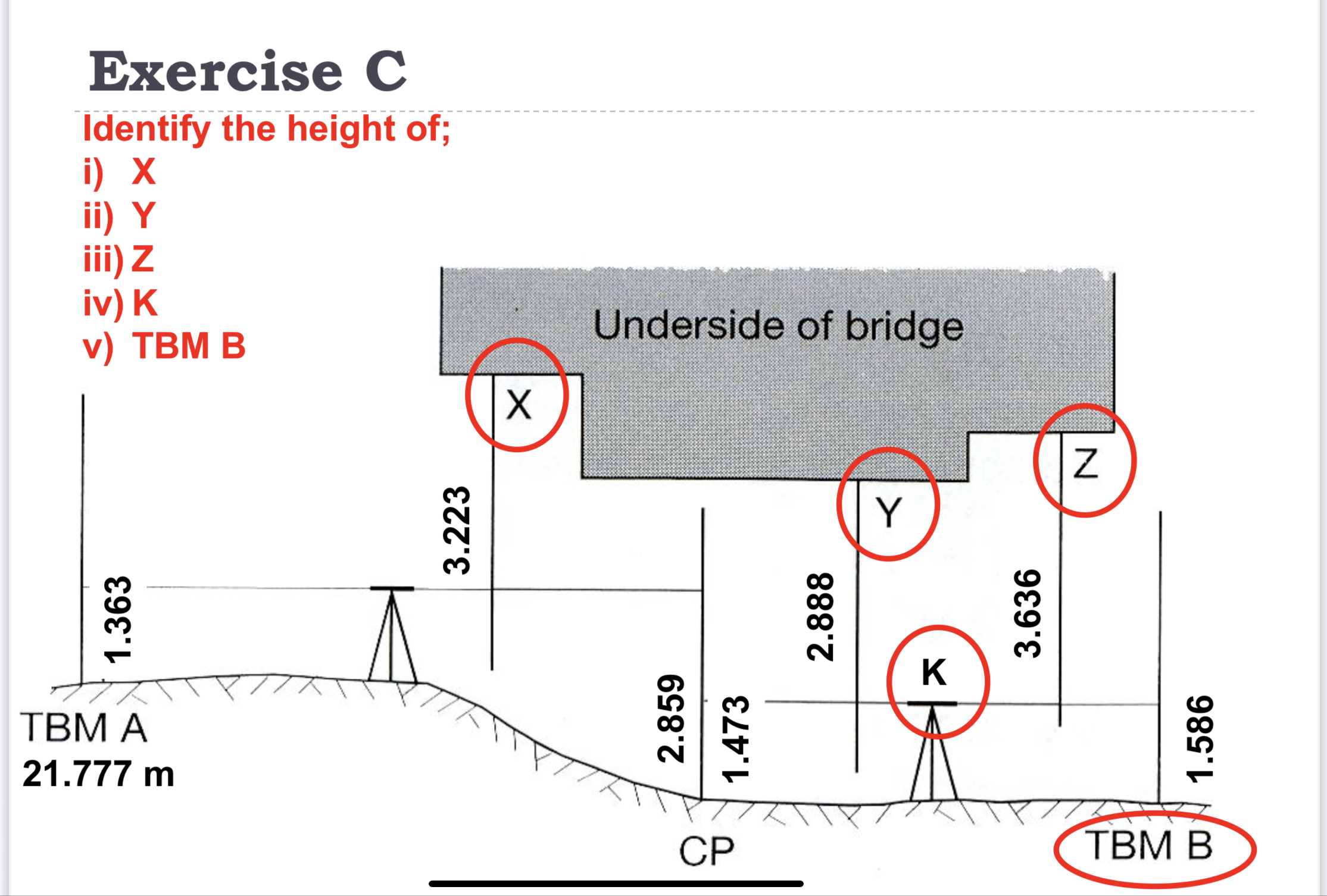 Exercise C Identify the height of; i ) x ii ) Y