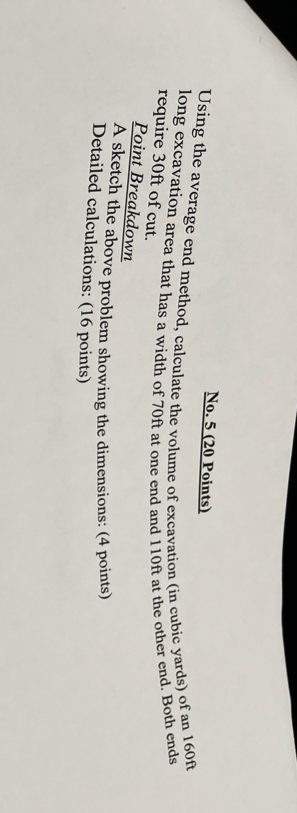 No . 5 ( 2 0 Points ) Using the average end