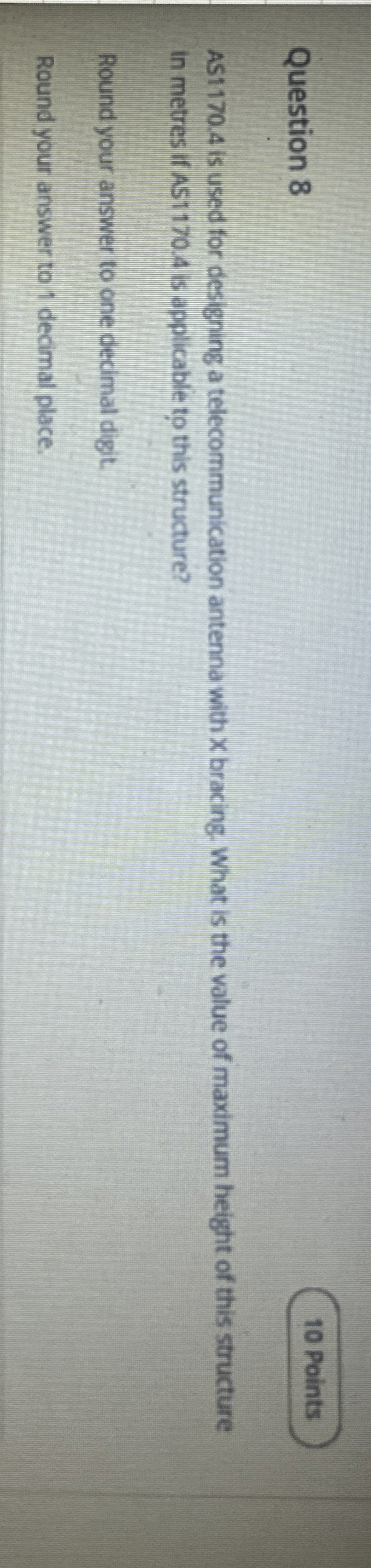 Question 8 AS 1 1 7 0 . 4 is used for designing a