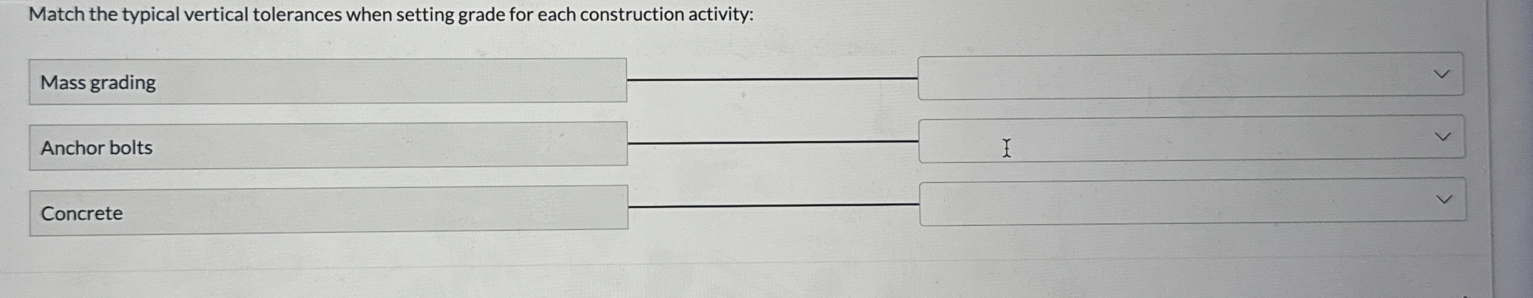 Match the typical vertical tolerances when