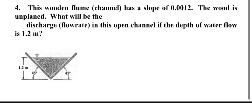 This wooden flume ( channel ) has a slope of 0 .