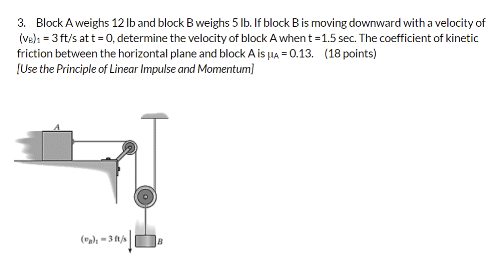 Block A weighs 1 2 lb and block B weighs 5 lb .