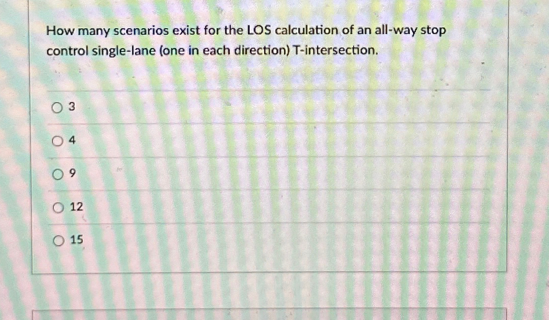 How many scenarios exist for the LOS calculation