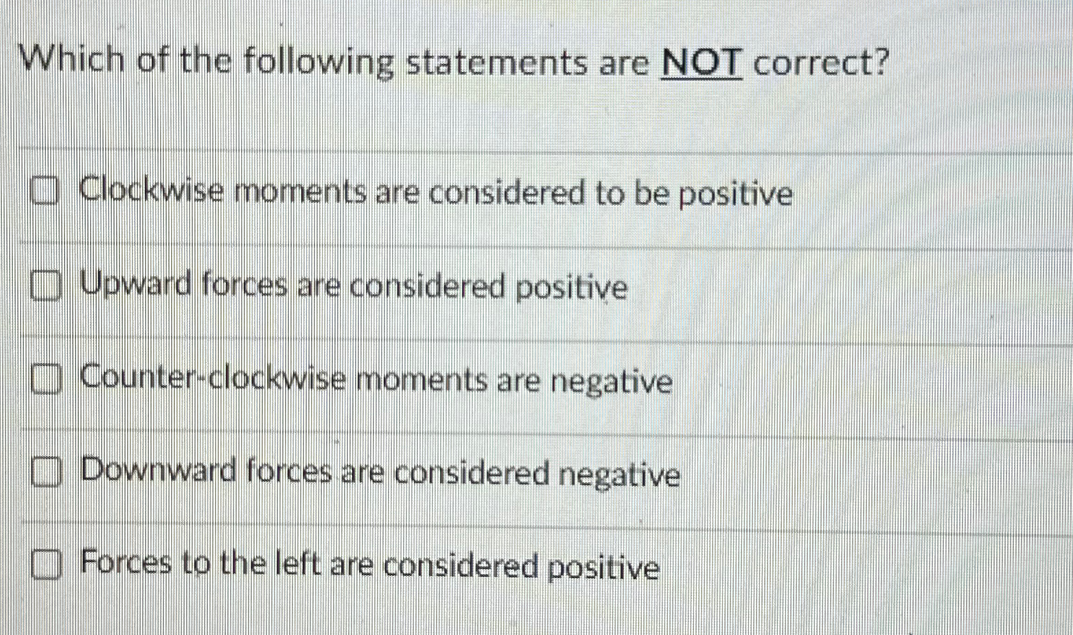 Which of the following statements are NOT