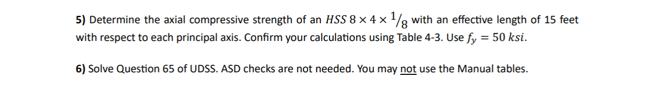 Determine the axial compressive strength of an H