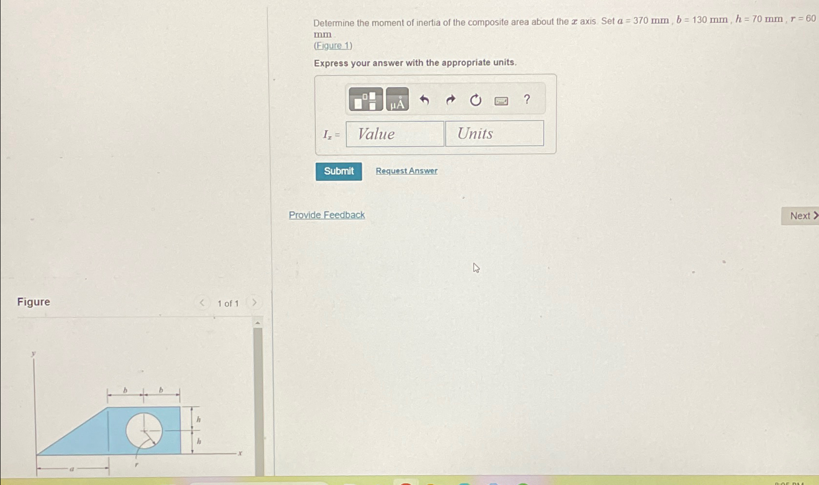 Determine the moment of inertia of the composite