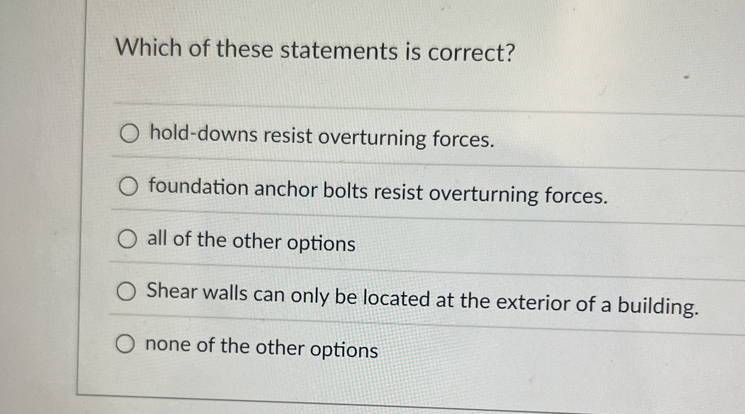 Which of these statements is correct? hold -