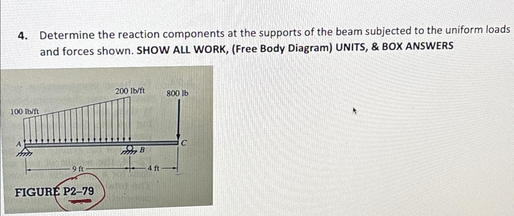 Determine the reaction components at the supports