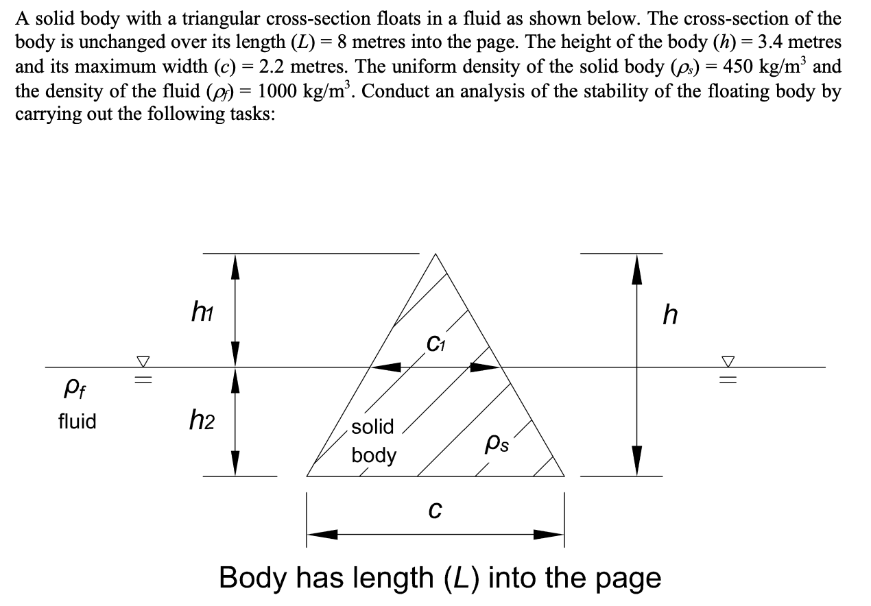 A solid body with a triangular cross - section