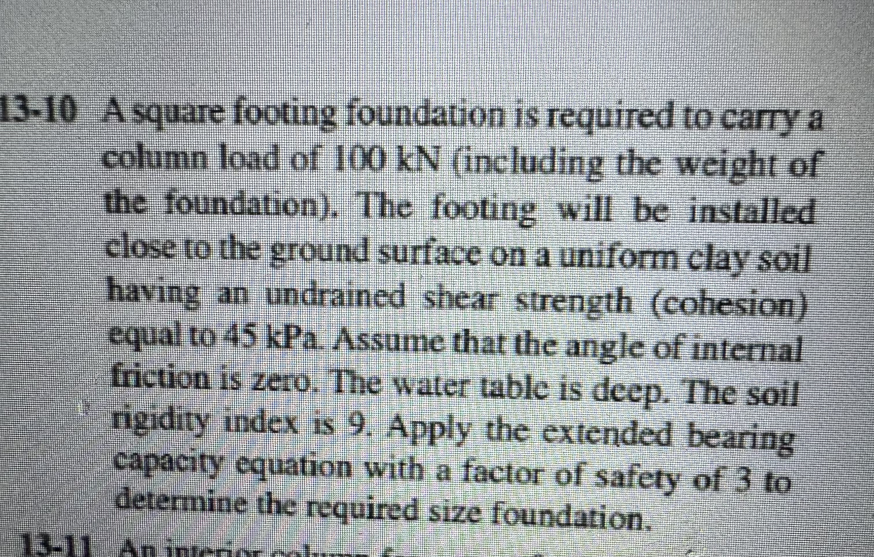 How to solve 1 3 - 1 0 A square footing