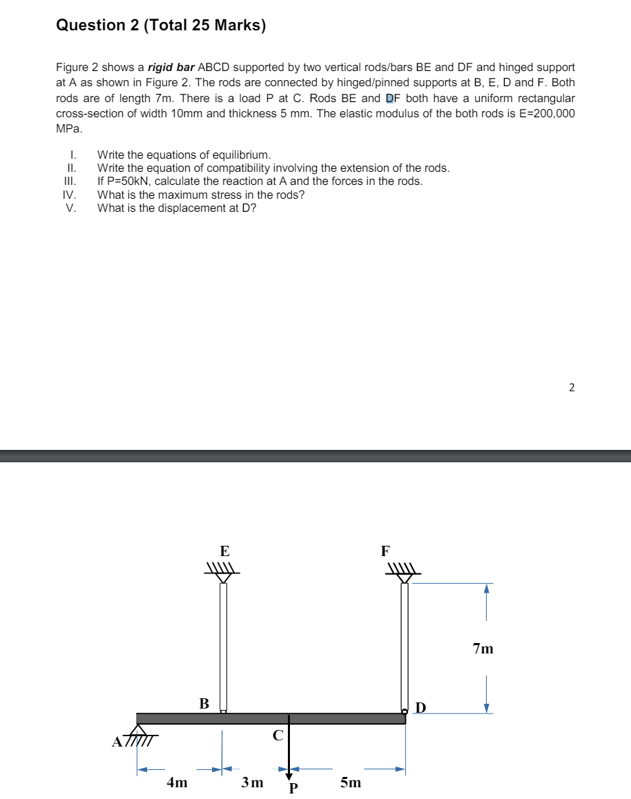Question 2 ( Total 2 5 Marks ) Figure 2 shows a