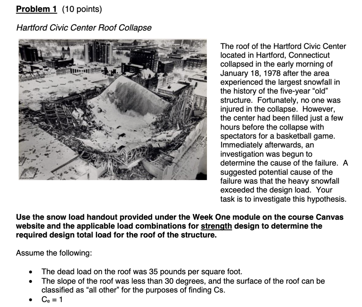 Hartford Civic Center Roof Collapse The roof of