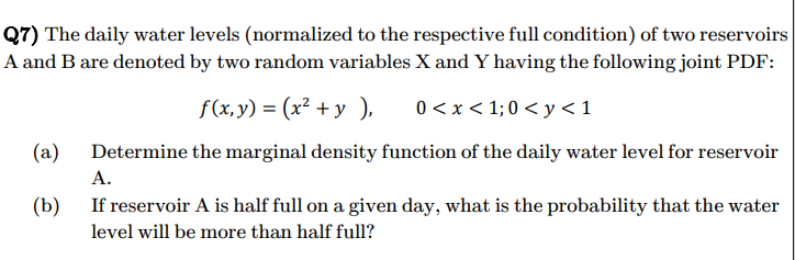 Q 7 ) The daily water levels ( normalized to the