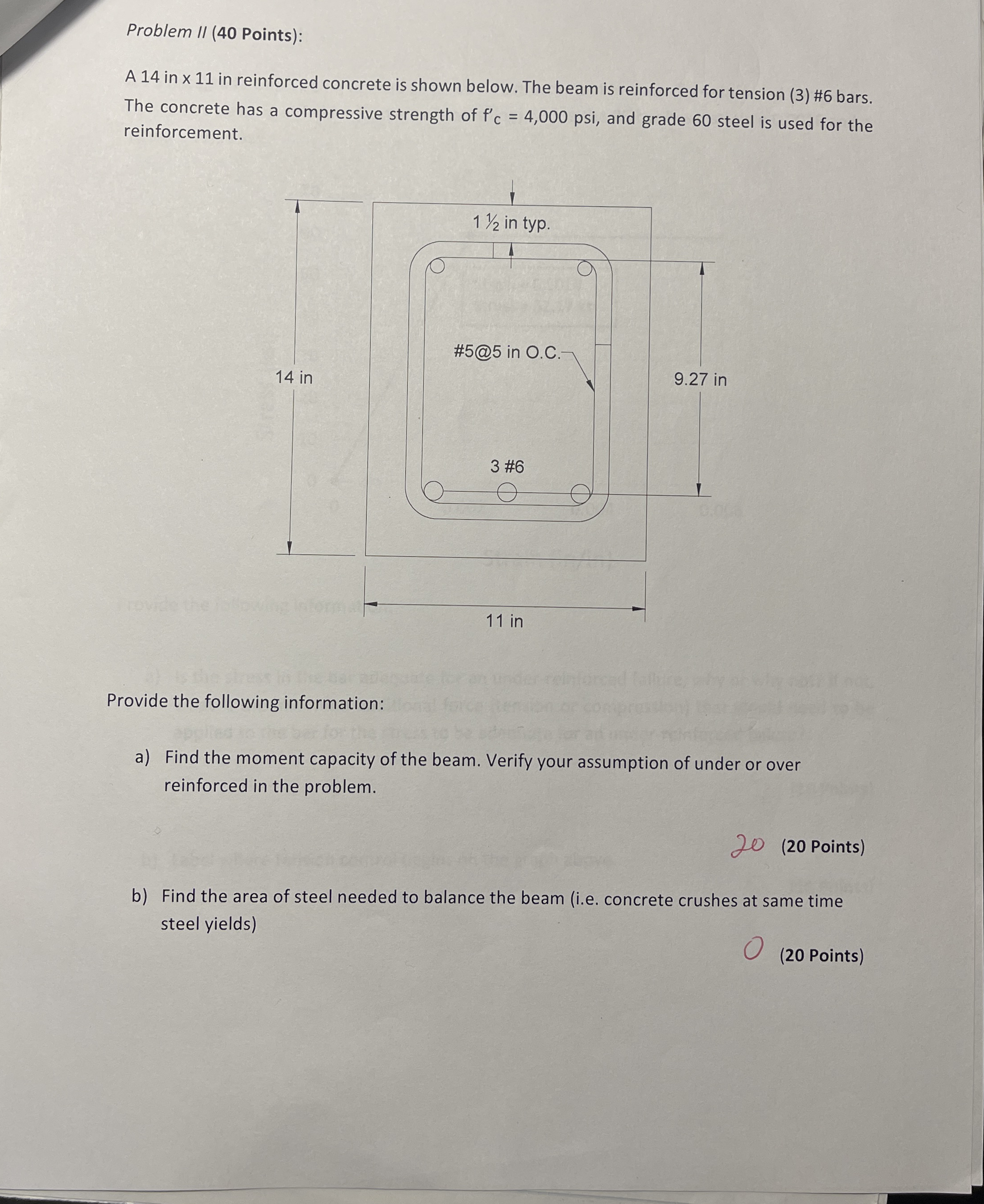 Problem II ( 4 0 Points ) : A 1 4 in 1 1 in
