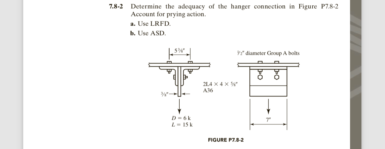 7 . 8 - 2 Determine the adequacy of the hanger