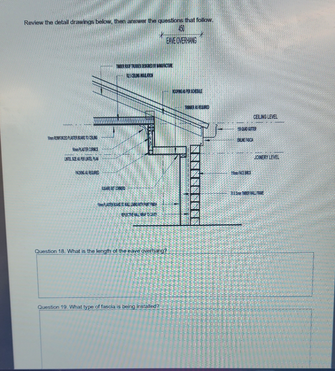 Review the detail drawings below, then answer the