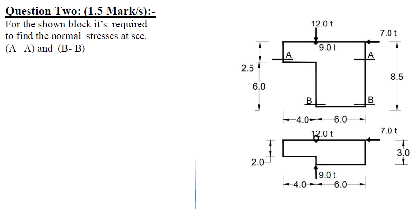 Question Two: ( 1 . 5 Mark / s ) : - For the