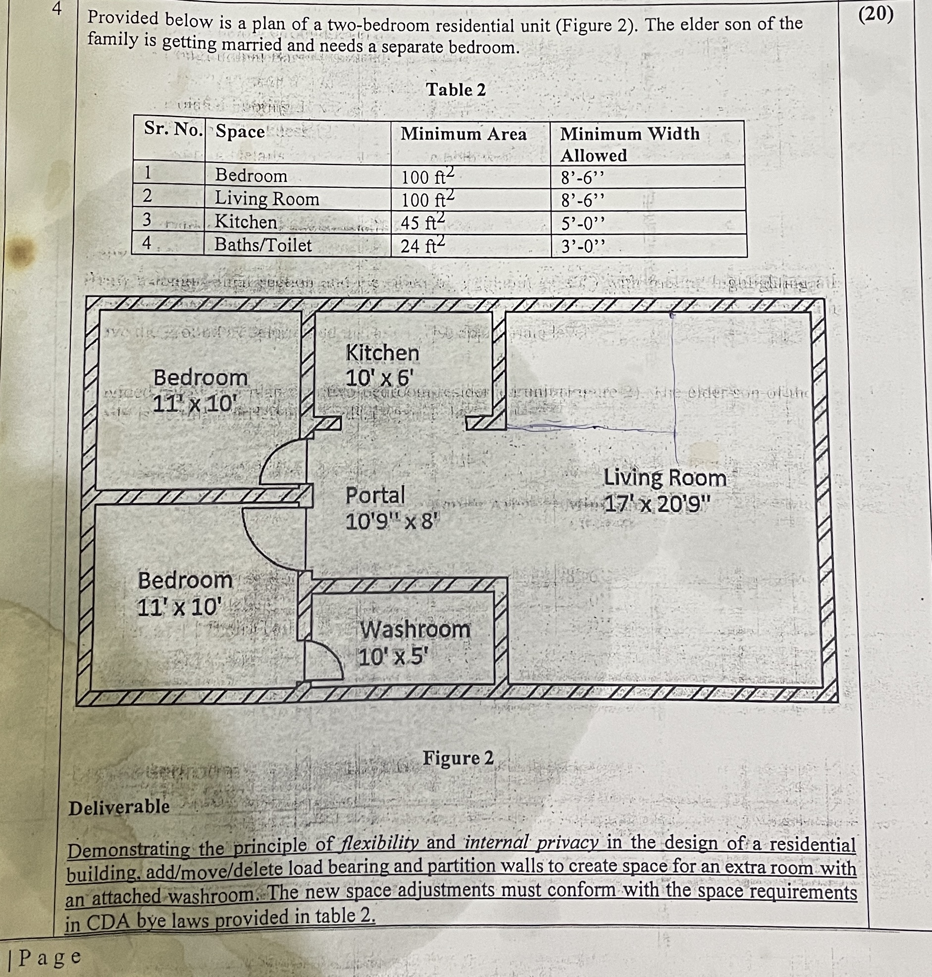 Provided below is a plan of a two - bedroom
