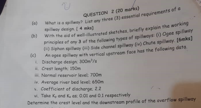 QUESTION 2 ( 2 0 marks ) ( a ) What is a