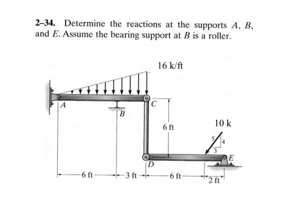 2 - 3 4 . Determine the reactions at the supports