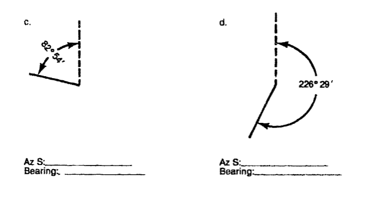 c . d . Az S: Bearing: Az S: Bearing: