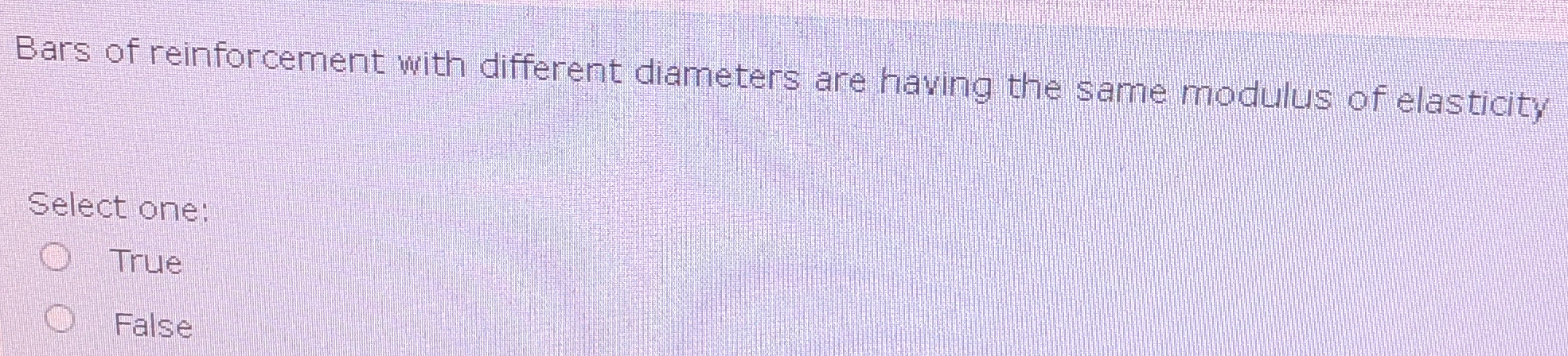 Bars of reinforcement with different diameters