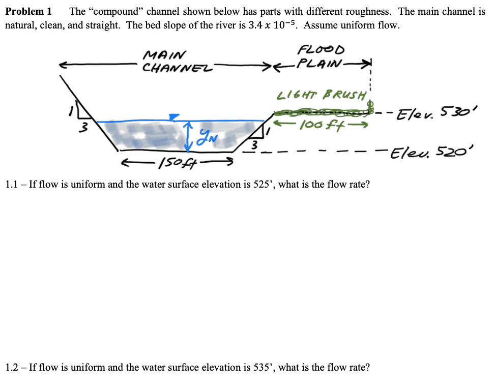 1 . 1 - If flow is uniform and the water surface