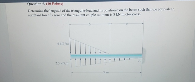 Question 6 . ( 2 0 Points ) Determine the length