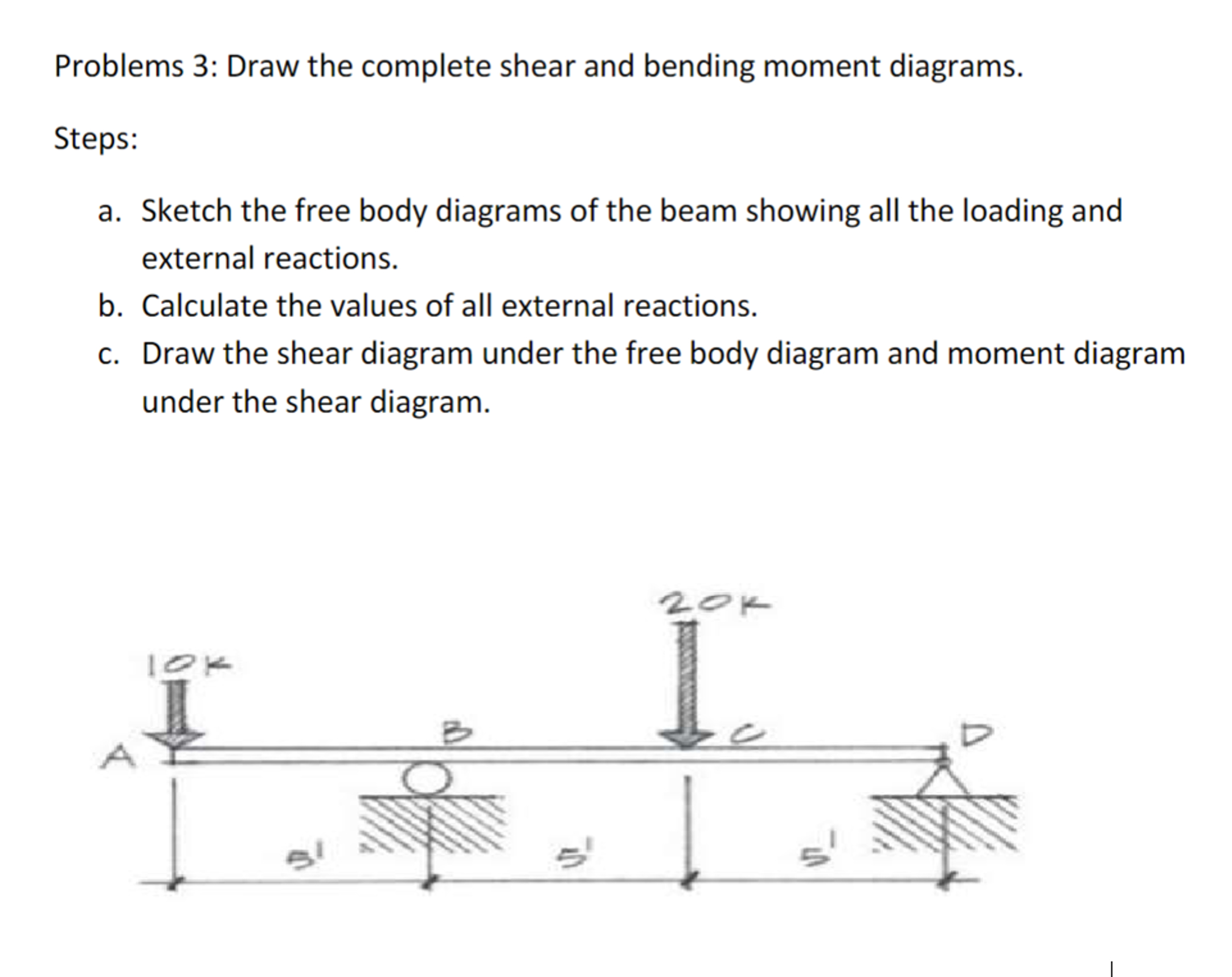 Show me the steps to solve Problems 3 : Draw the