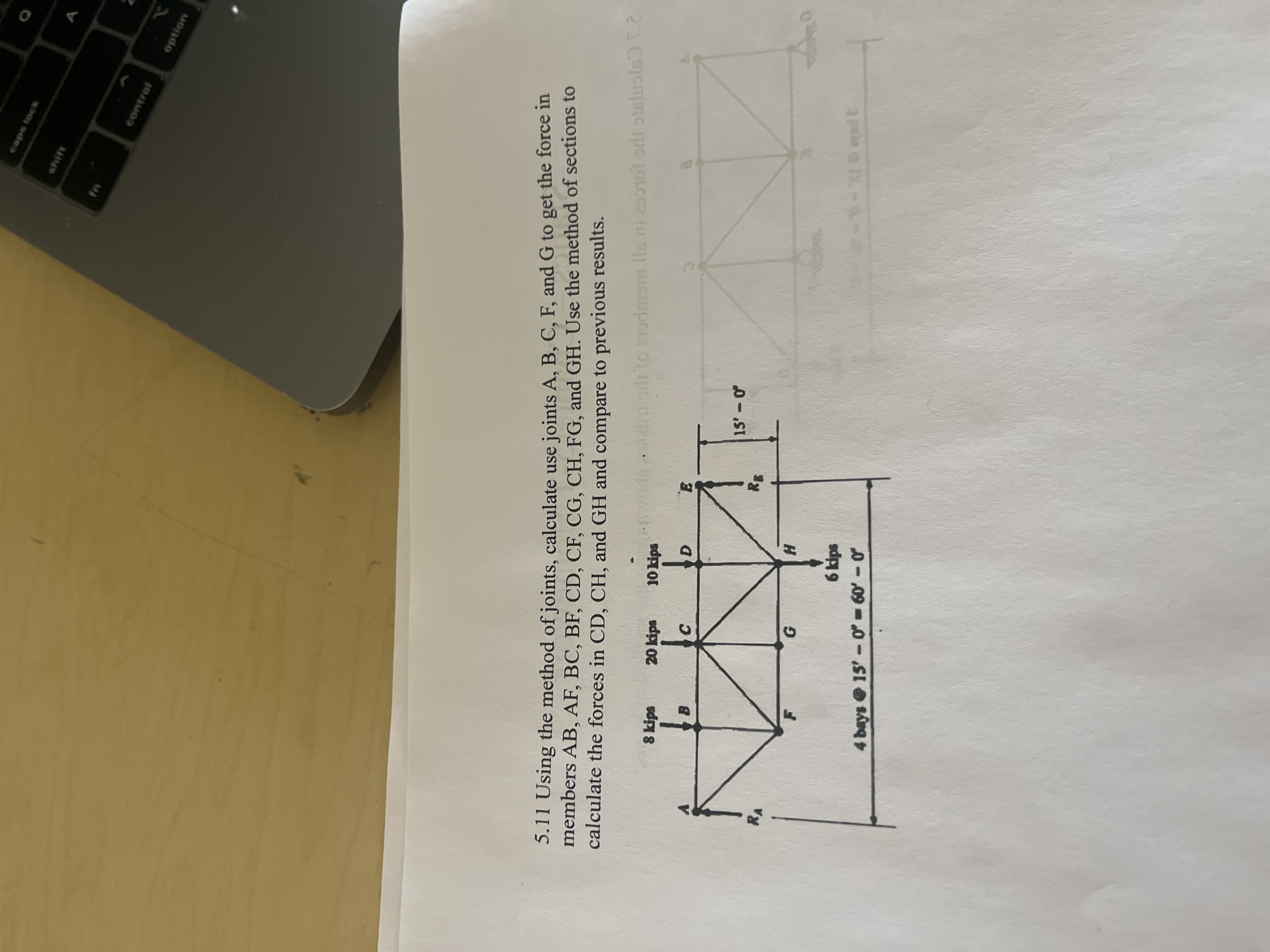 using the method of joints, calculate use joints