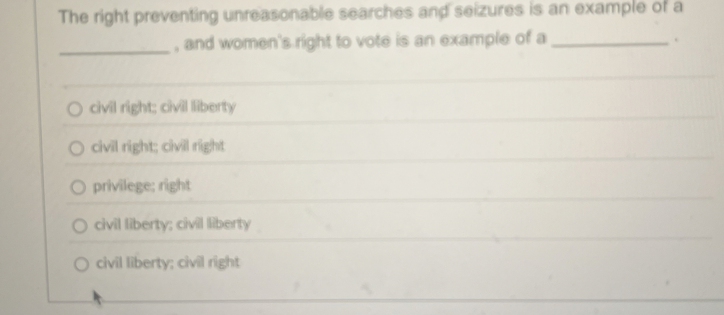 The right preventing unreasonable searches and